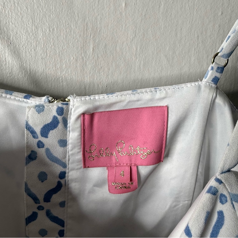 Lilly Pulitzer White Sea La Vie Wide Leg Belted Tank Sandra Jumpsuit - Picture 6 of 8